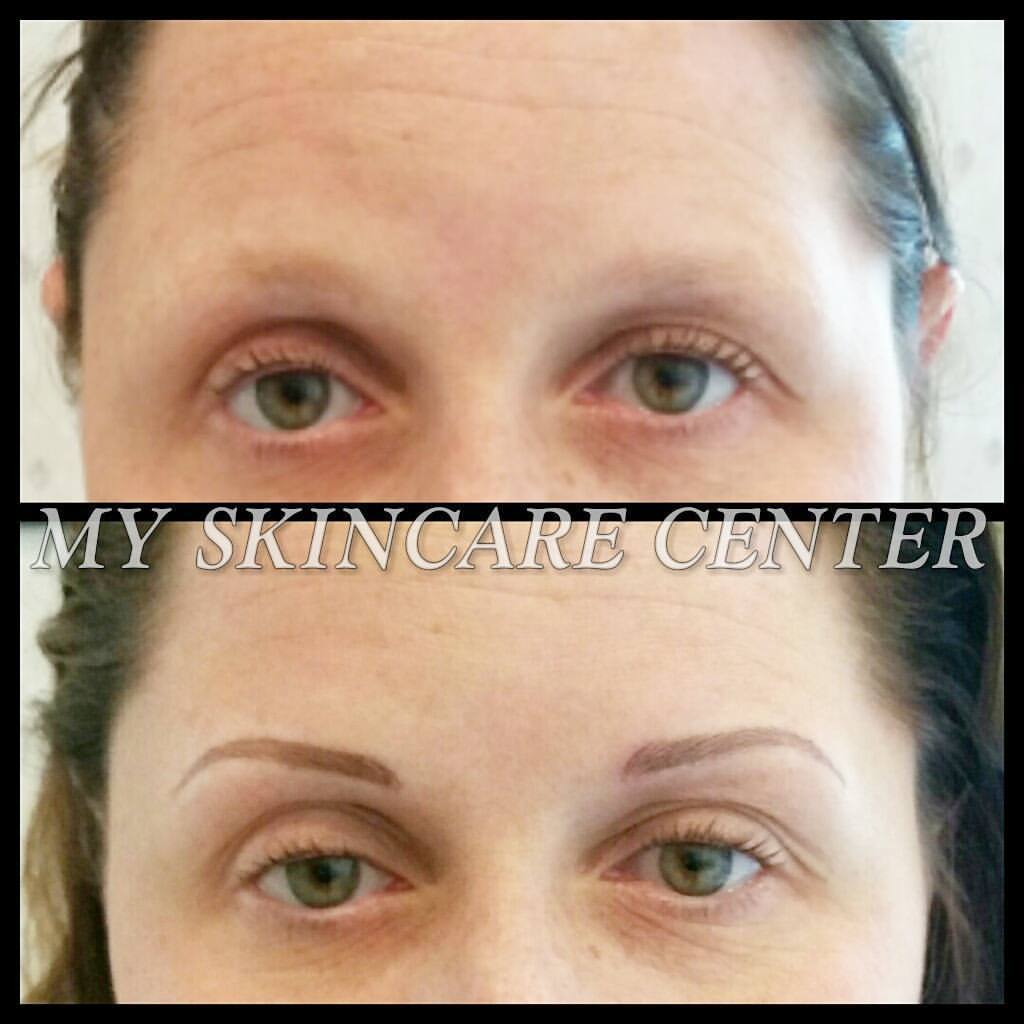 Permanent Makeup Eyebrows before & after